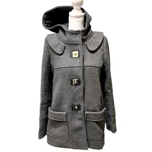 Grey wool coat with hood claudiepierlot
